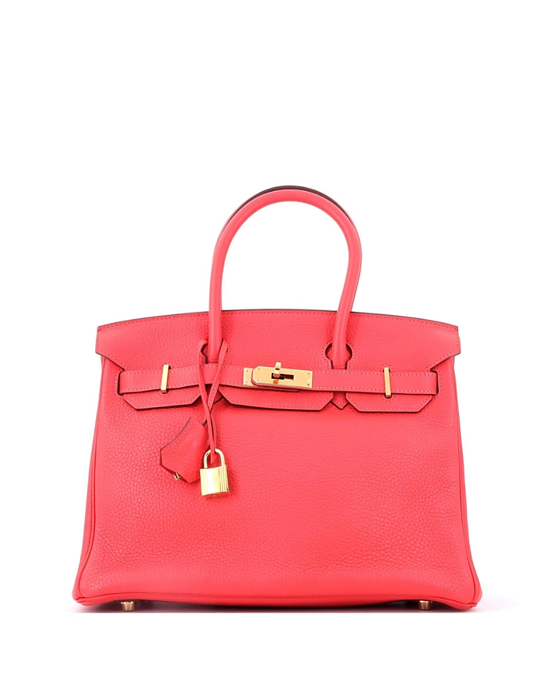 Pre-Owned HERMES Birkin 30 Handbag Pink Clemence with Gold Hardware