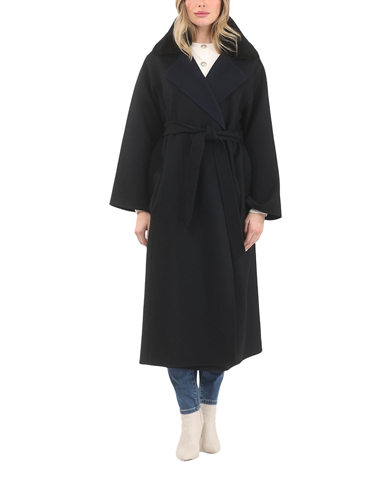 Gorski Reversible Coat Crafted from Loro Piana with Detachable Select Shearling Lamb Collar and Belt