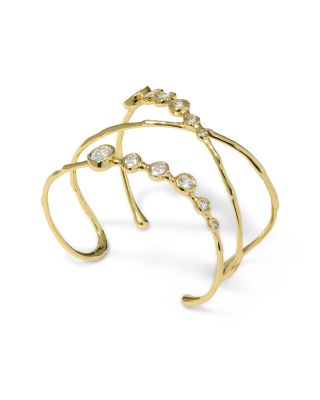 Asterales Cubic Zirconia Orbiting Cuff Bracelet 