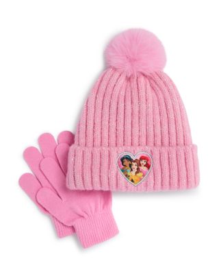 Girls' Belle, Ariel, Jasmine Chunky Yarn Beanie & Gloves Set - Little Kid, Big Kid
