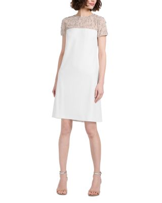 Crystal Illusion Stretch Crepe Mini Dress