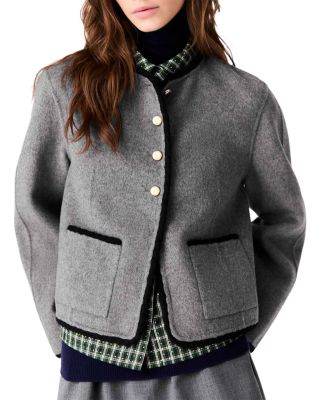 Gardenia Wool Blend Double Faced Short Coat - thumbnail 6