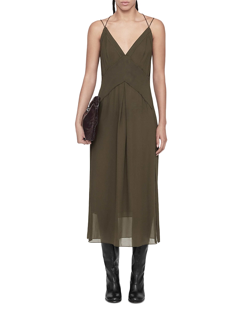 Allsaints Fawn Pleated Midi Dress