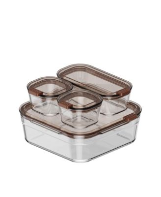  Stack Small Glass Food Storage Container, Family Set