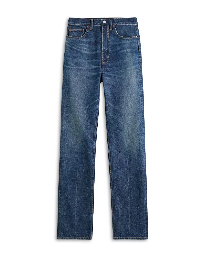Toteme Classic Slim Denim Full Length Jeans in Faded Blue