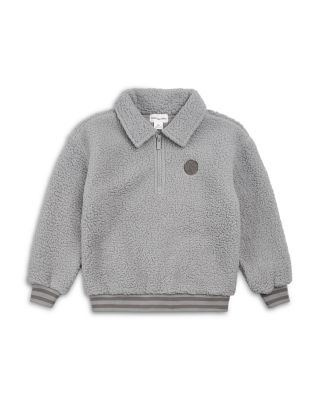 Miles The Label Boys' Sherpa Half Zip Sweatshirt - Little Kid In Gray