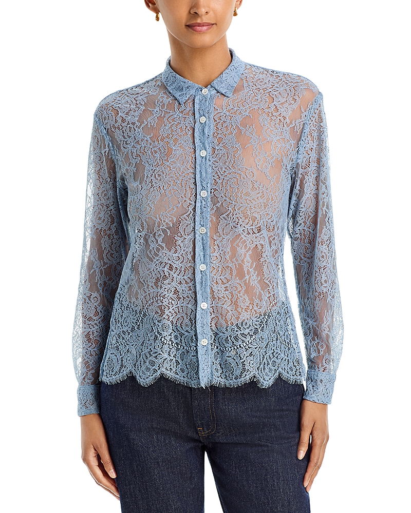 Cissa Cotton Lace Button Front Shirt