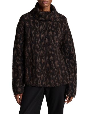 Oversized Jacquard Turtleneck Sweater