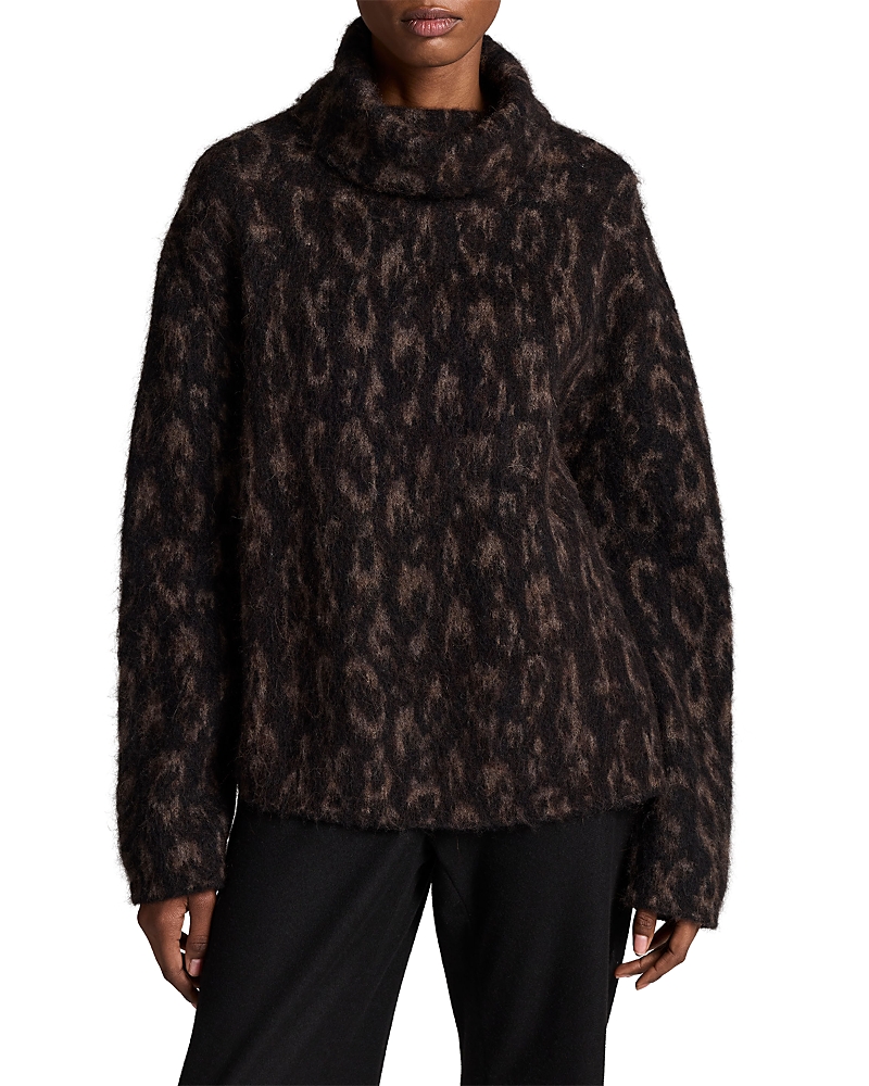 Vince Oversized Jacquard Turtleneck Sweater
