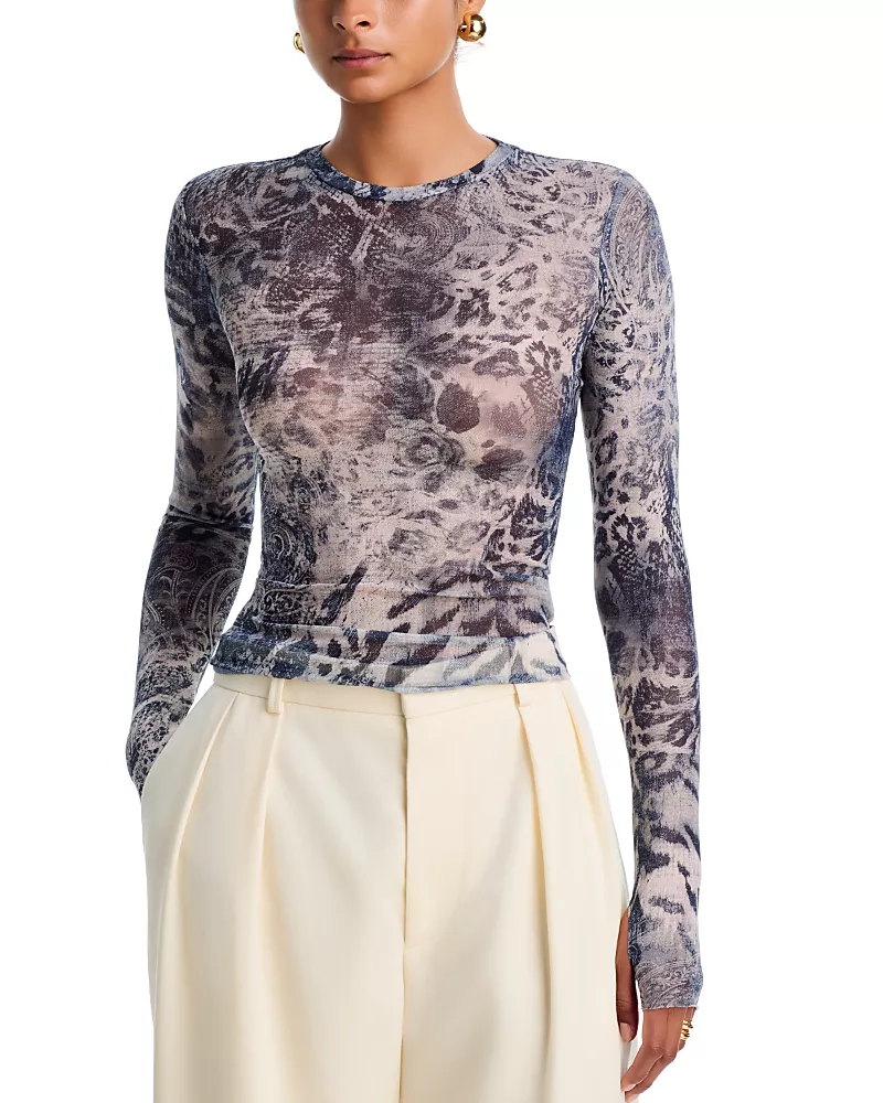 Afrm Kaylee Crewneck Mesh Top
