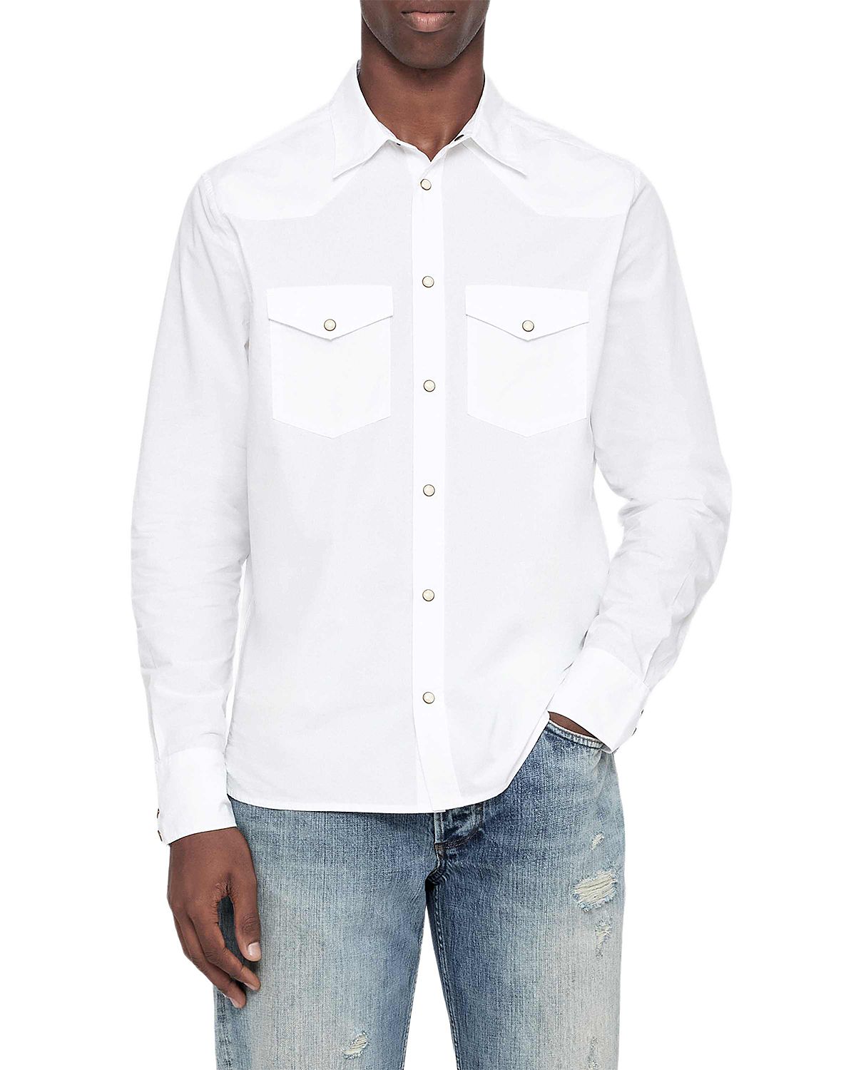 Allsaints Kenil Cotton Pocket Western Shirt