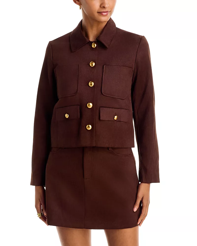 Aqua Faux Suede Collared Jacket - Exclusive