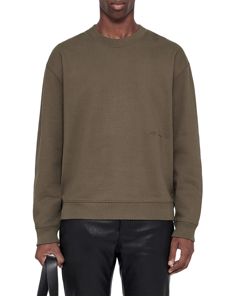 Allsaints Aston Cotton Washed Khaki Sweatshirt