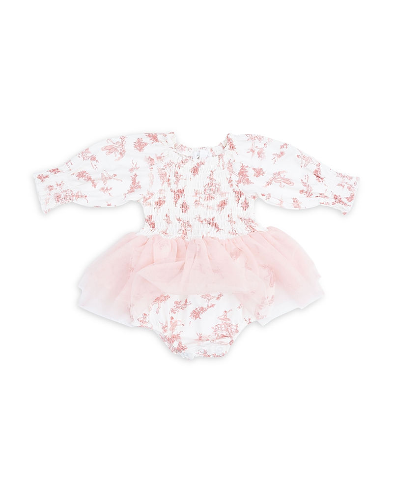Angel Dear Girls' Ballet Toile Long Sleeved Smocked Bubble Bodysuit with Tutu - Baby