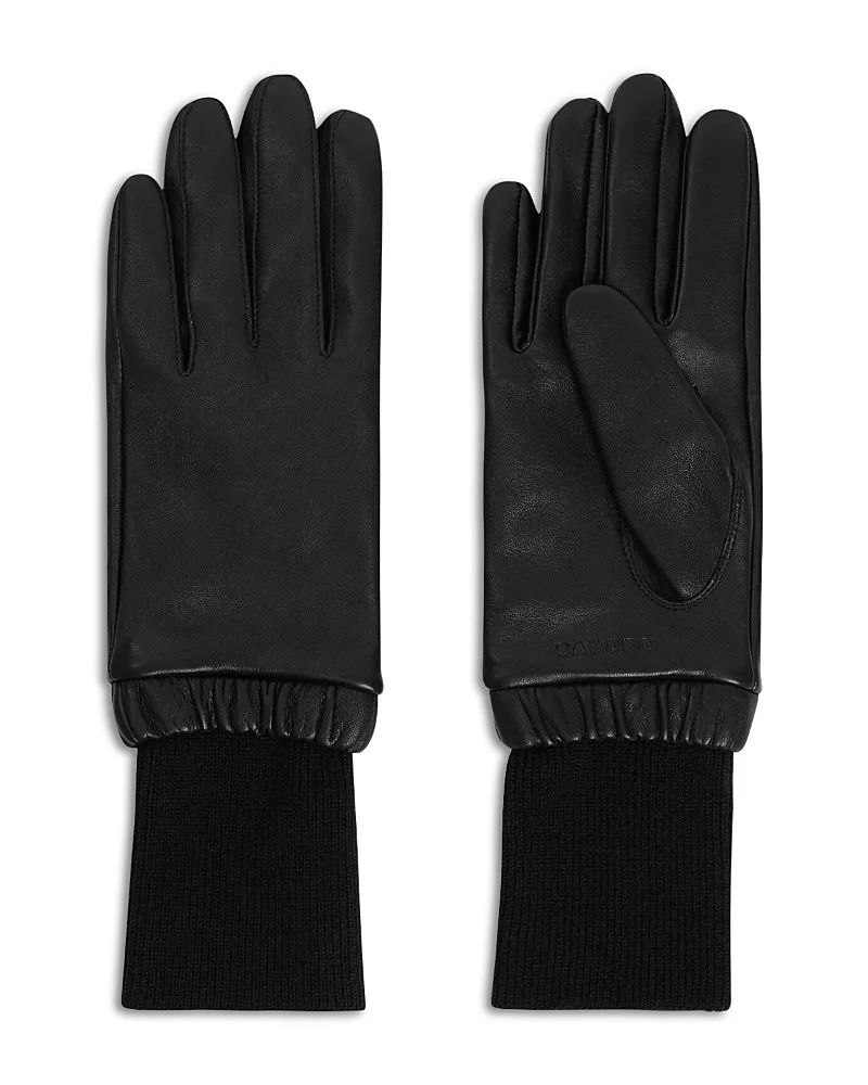 Sandro Leather & Wool Gloves