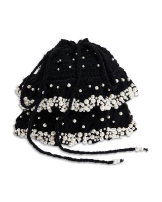 Beaded Velvet Bucket Bag