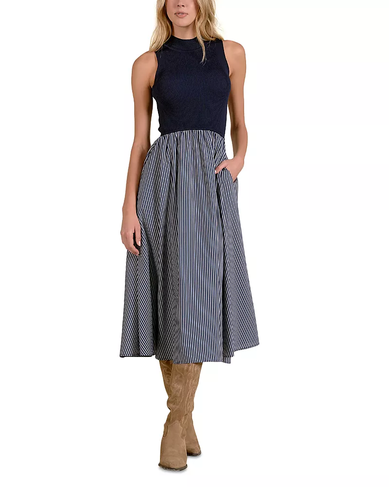 Elan Mock Neck Sleeveless Dress