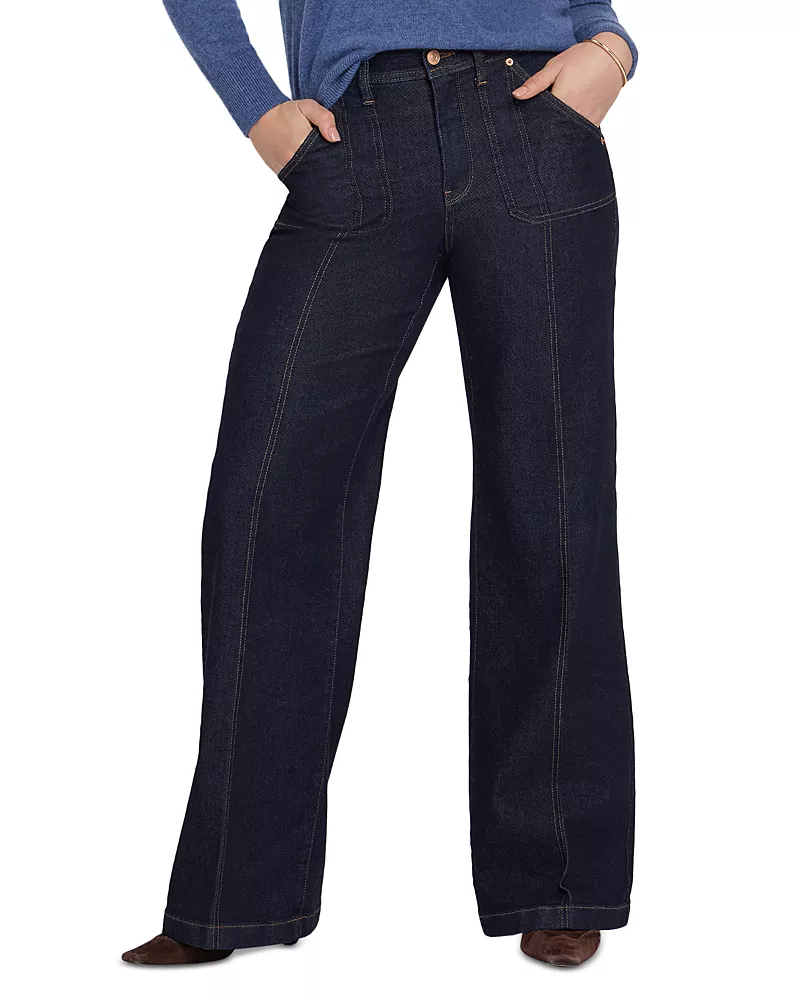 Nydj Mia Cotton Blend High Rise Palazzo Jeans in Rinse