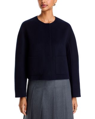 Wool & Cashmere Collarless Jacket 