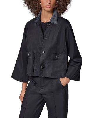 Cotton Twill Bell Sleeve Trapeze Jacket