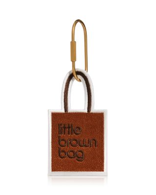 Little Brown Bag Embroidered Bag Charm