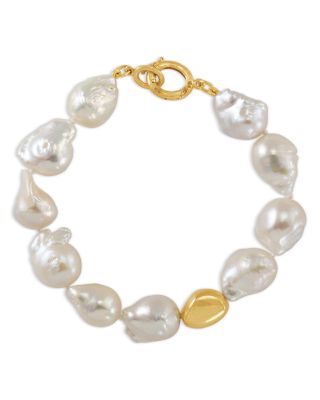 Jorge Adeler 18K Yellow Gold Sea Cultured Freshwater Baroque Pearl & Bead Bracelet