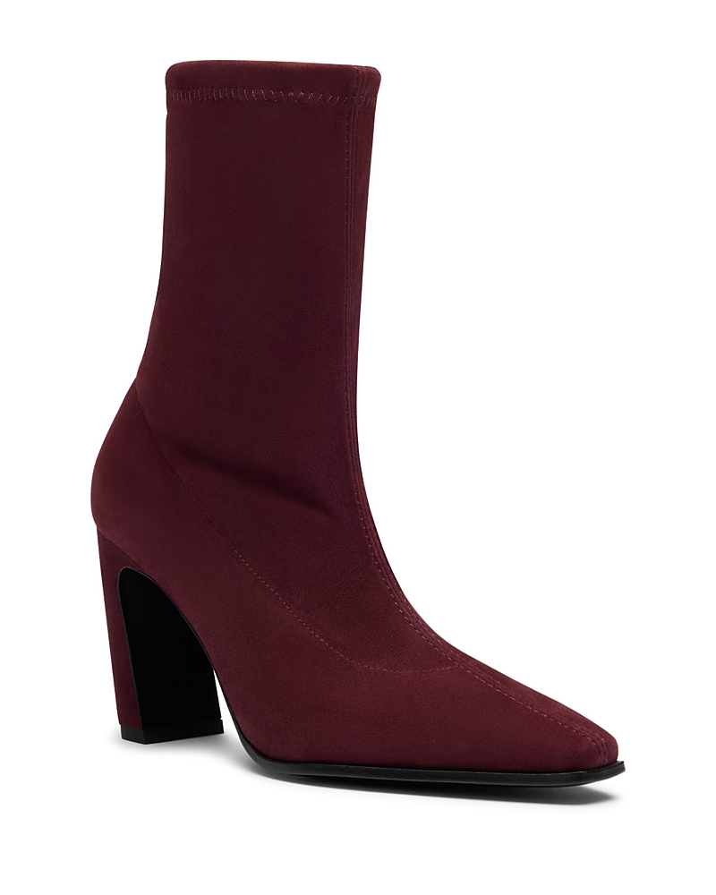 Stuart Weitzman Women's Stassi Stretch Suede Ankle Boots In Boysenberry