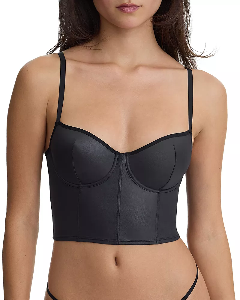 Skarlett Blue Late Night Cropped Faux Leather Camisole