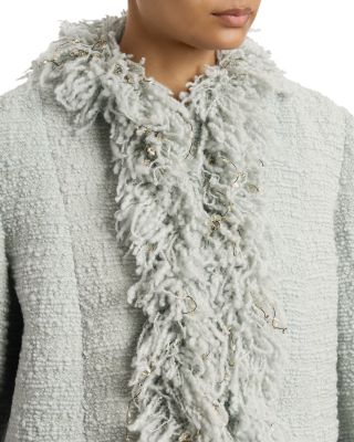 Wool Blend Cropped Fringe Jacket - thumbnail 6