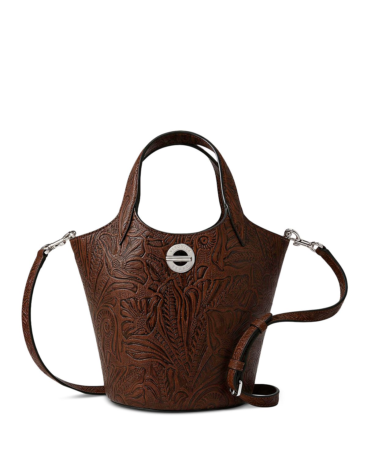 Veronica Beard Tooled Anchor Leather Crossbody