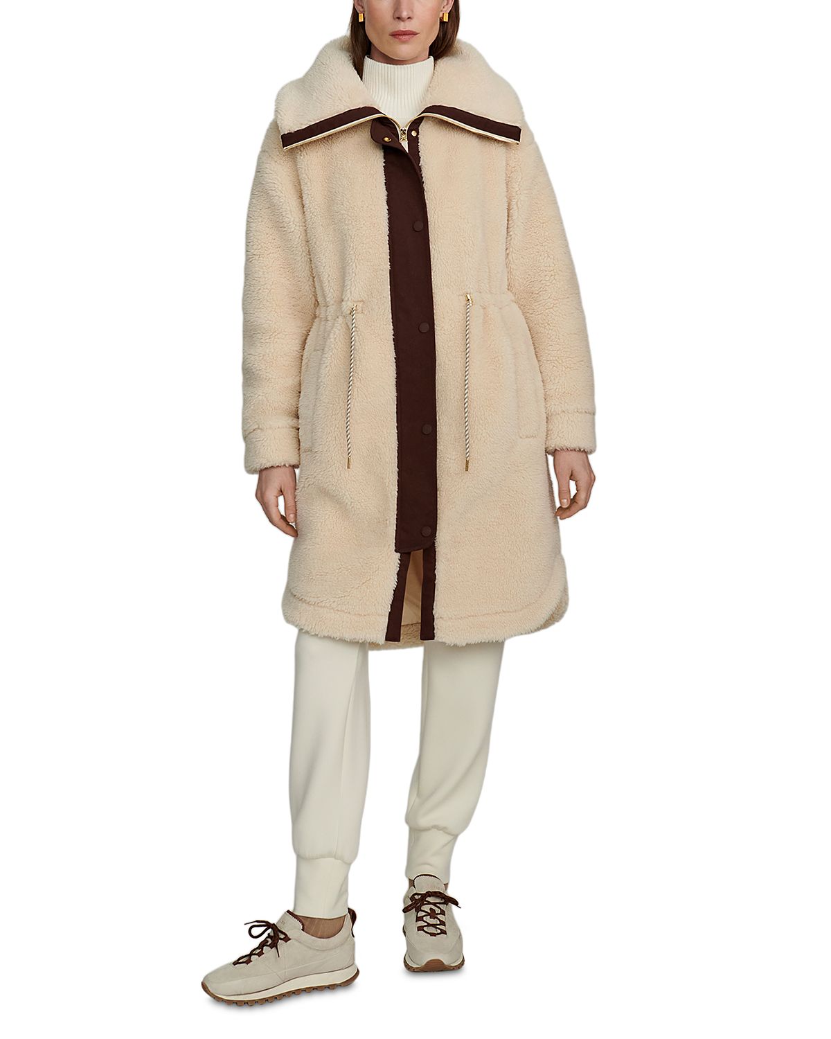 Varley Jeremy Sherpa Contrast Trim Coat