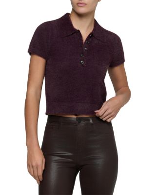 Cirrus Short Sleeve Fuzzy Polo Top