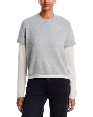100% Cashmere Double Layer Crewneck Sweater - Exclusive
