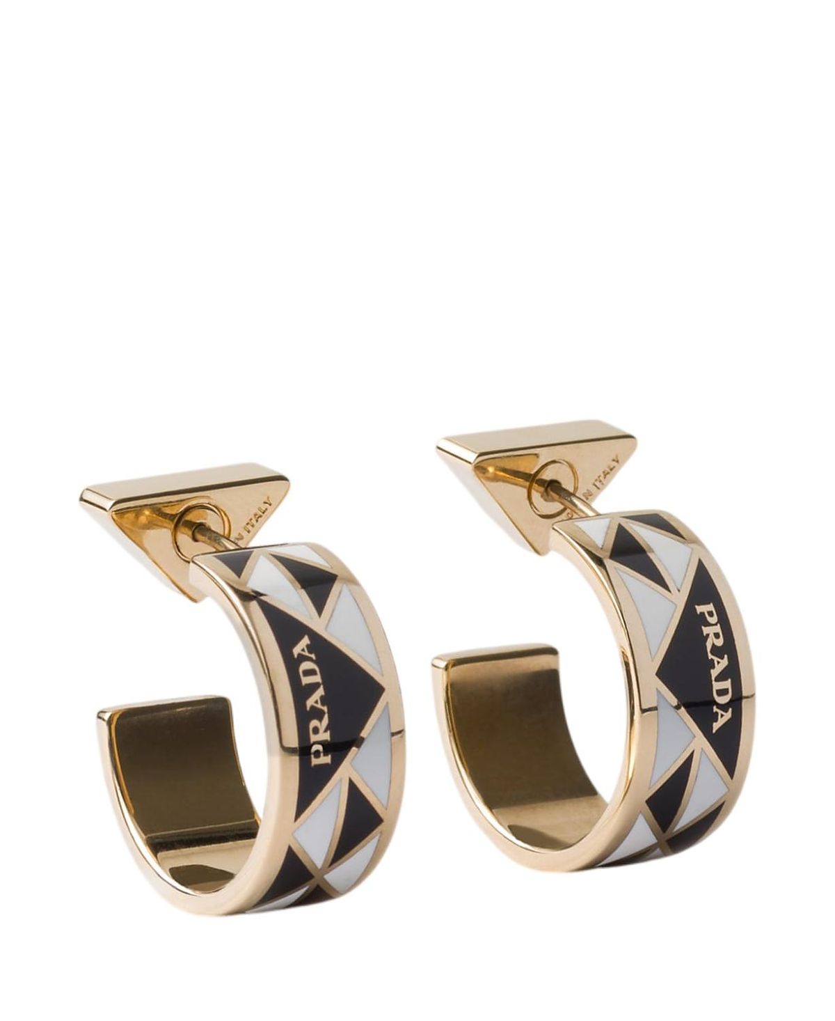 Prada Enameled Metal Earrings