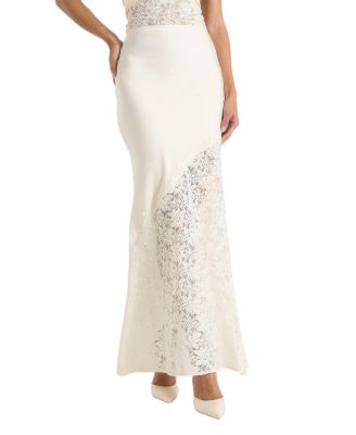 Belle Satin Lace Maxi Skirt
