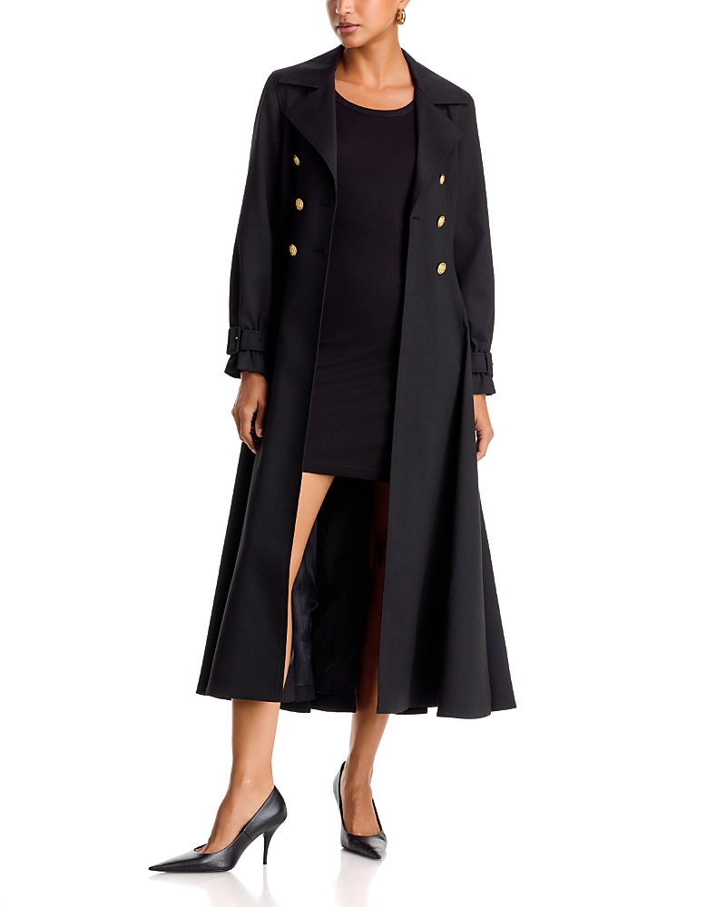 Alice And Olivia Ellie Godet Double Breasted Trench Coat