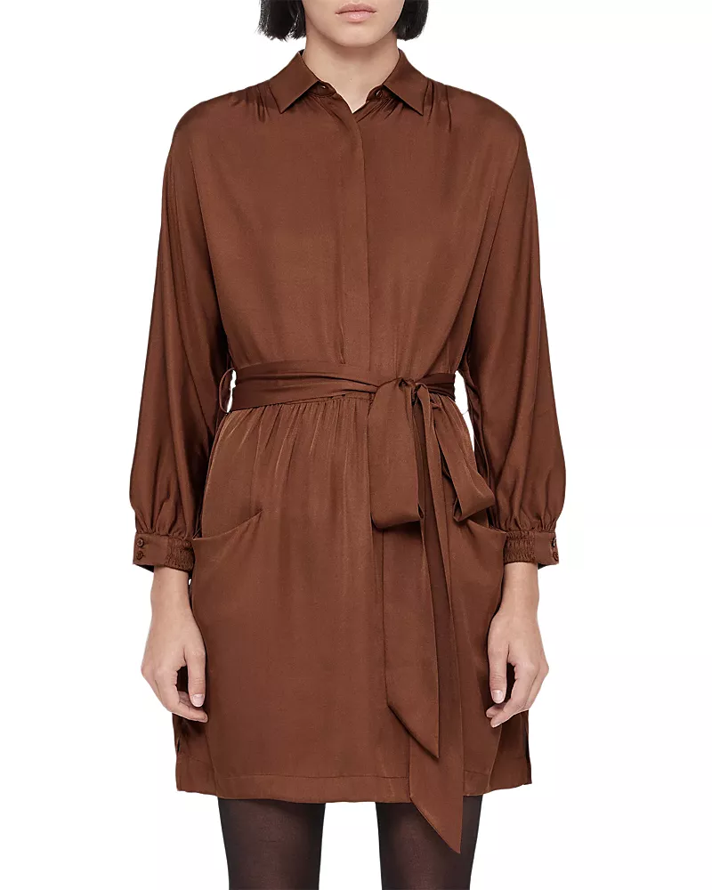 Allsaints Noora Belted Shirt Dress
