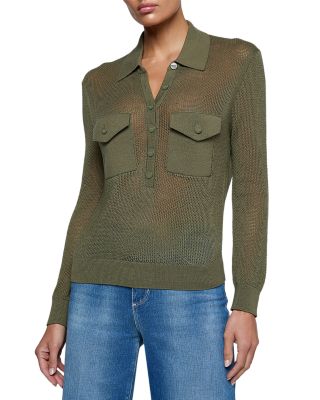 Carine Pointelle Collared Sweater
