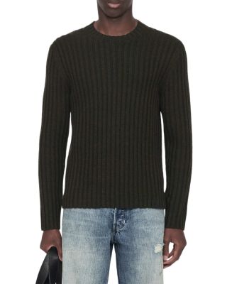 Liev Wool Blend Knit Stripe Crewneck Sweater