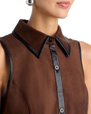 Stella Faux Leather Trim Dress