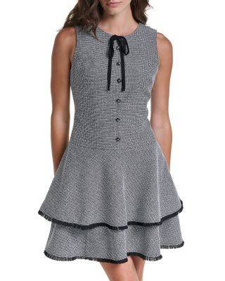 Tweed Tiered Sleeveless Dress