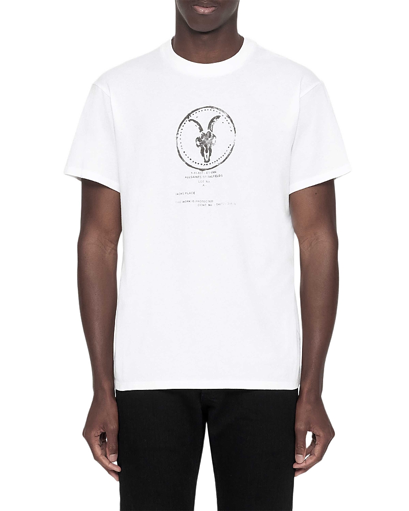 Allsaints Jack's Place Ram Skull Cotton Logo T-Shirt
