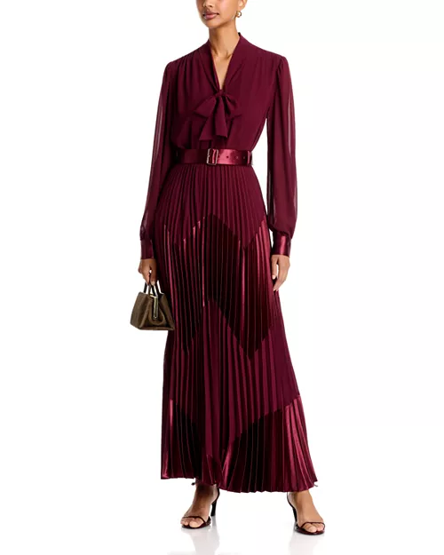 The Carrie Belted Pleat Dress