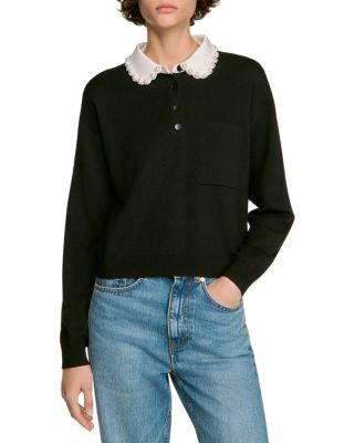 Fitzgerald Beaded Polo Collar Sweater