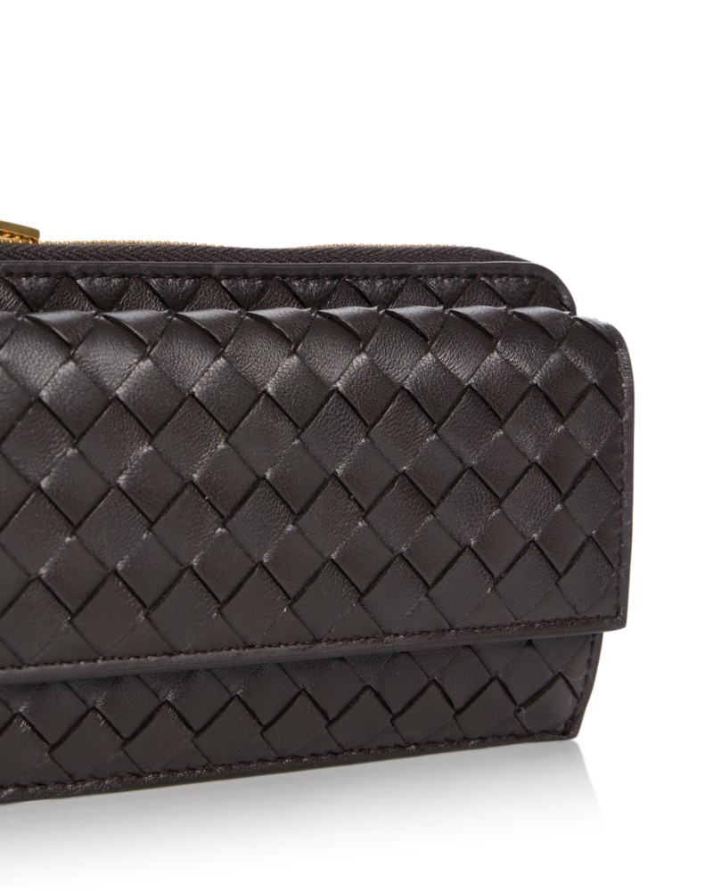 NEW! Bottega Veneta Intrecciato Leather Zip Wallet by Bloomingdale's