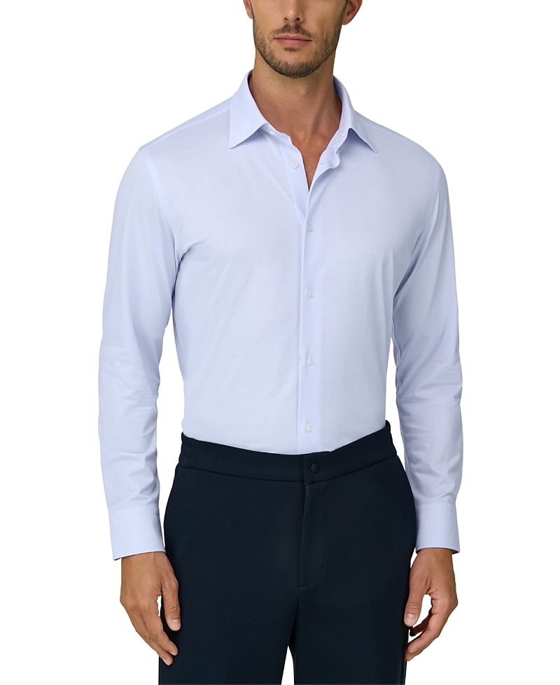 Boggi Milano Checked Japanese Jersey Regular Fit Polo Shirt