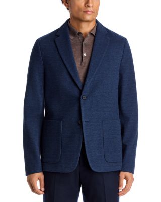 Theory Clinton City Knit Twill Jersey Jacket In Dusk Blue