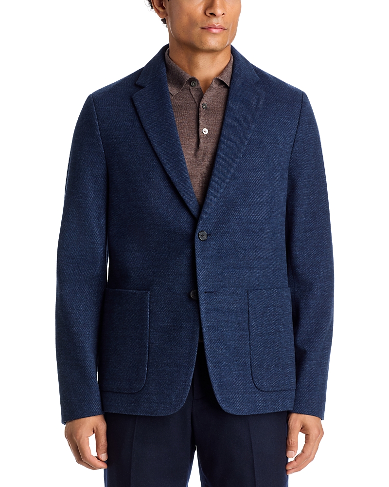 Theory Clinton City Knit Twill Jersey Jacket In Dusk Blue