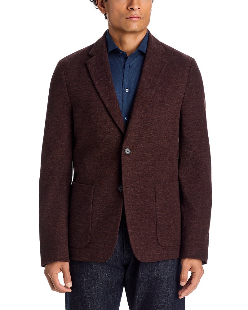 Theory Clinton City Knit Twill Jersey Jacket In Deep Auburn