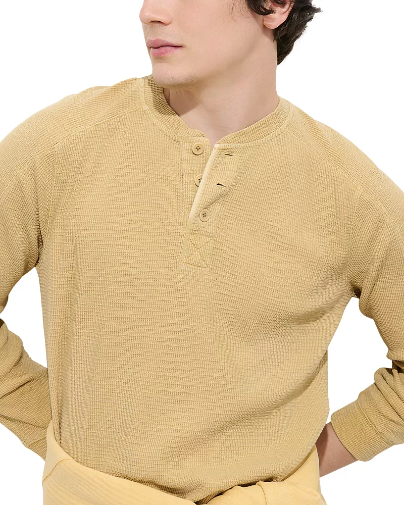 Alex Mill Austin Loose Fit Thermal Cotton Henley Shirt